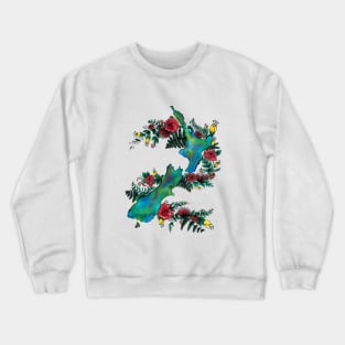 New Zealand Map - Paua Crewneck Sweatshirt